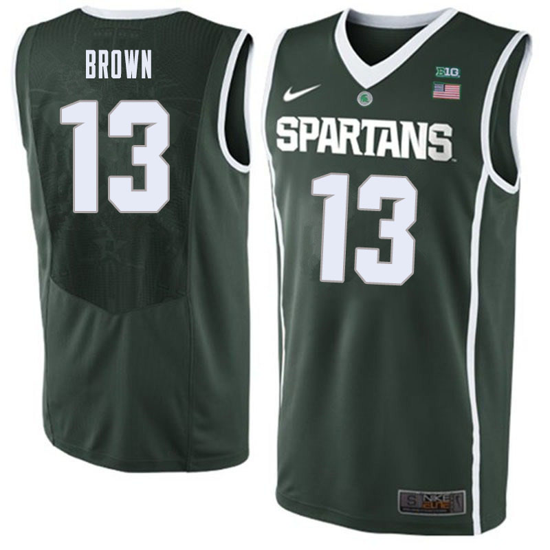 Men Michigan State Spartans #13 Gabe Brown NCAA Nike Authentic Green 2019-20 College Stitched Basketball Jersey BL41J05PJ